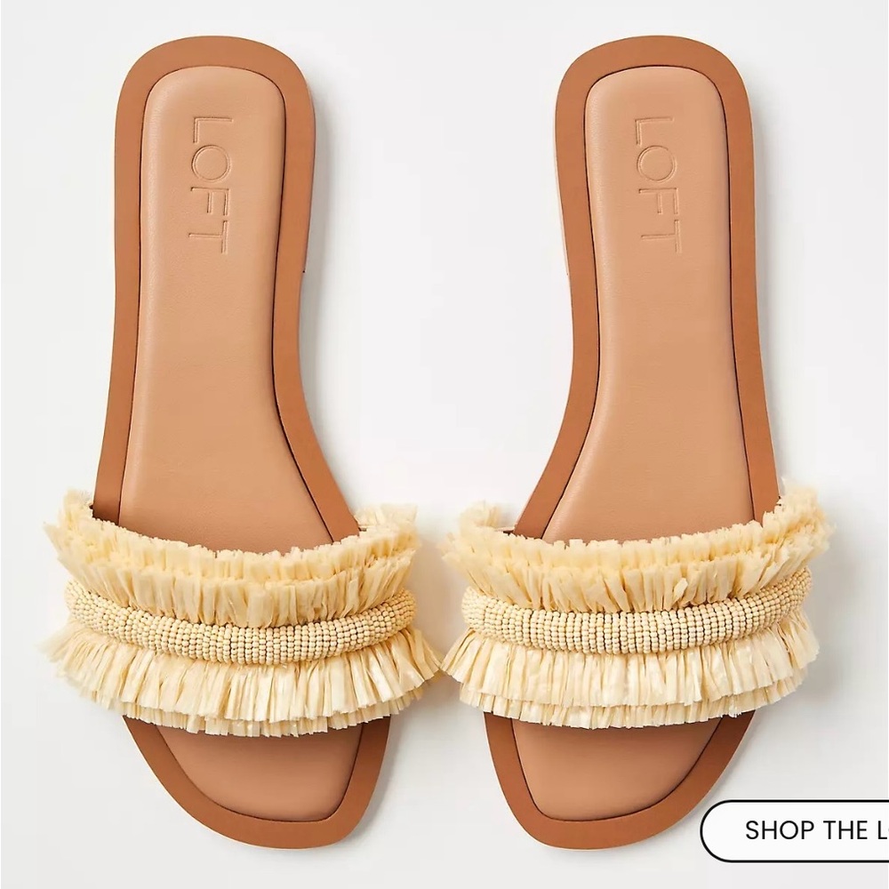 Loft Beaded Raffia Sandals - Picture 2 of 4